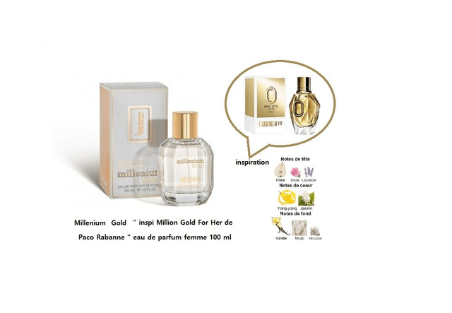 Millenium Gold " inspi Million Gold For Her de Paco Rabanne " eau de parfum femme 100 ml 