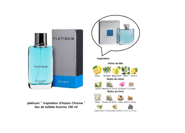 platinum " inspi d'Azzaro Chrome " Eau de toilette homme 100 ml 