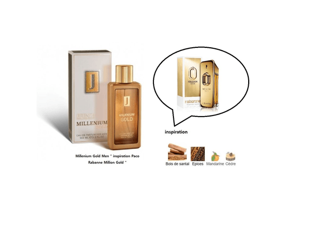 Millenium Gold Men " inspi Paco Rabanne Million Gold " Eau de parfum homme 100 ml