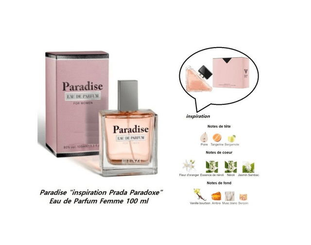 Paradise " inspiration Prada Paradoxe " Eau de Parfum Femme 100 ml