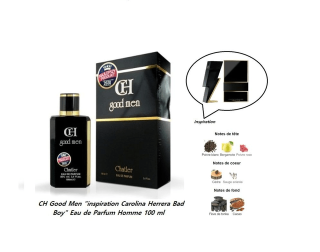 CH Good Men " inspiration Carolina Herrera Bad Boy " Eau de Parfum Homme 100 ml