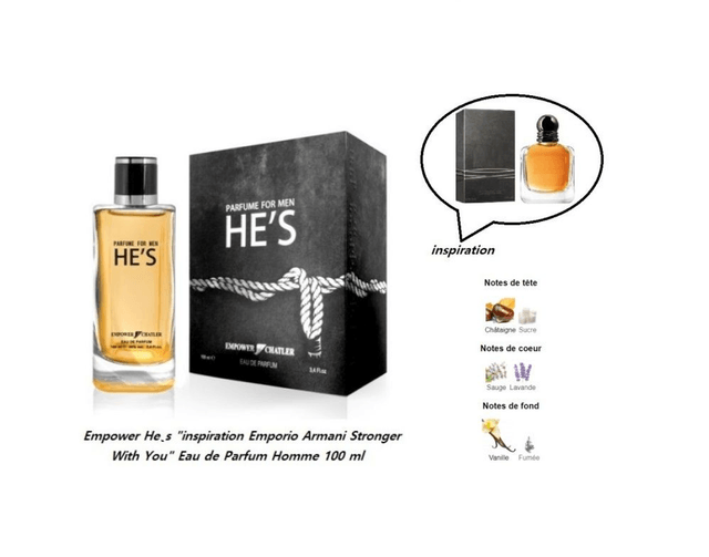 Empower He’s " inspiration Emporio Armani Stronger With You " Eau de Parfum Homme 100 ml