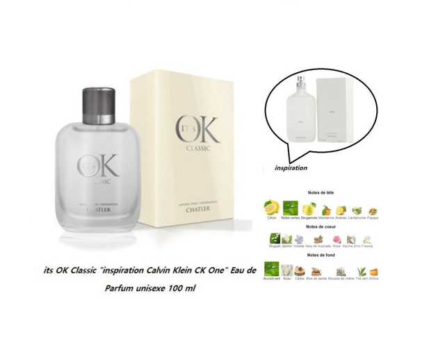 its OK Classic "inspiration Calvin Klein CK One" Eau de Parfum unisexe 100 ml