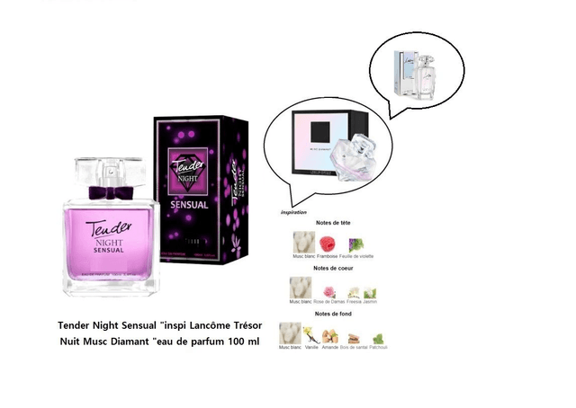 Tender Night Sensual " inspi Lancôme Trésor Nuit Musc Diamant perle " eau de parfum 100 ml 