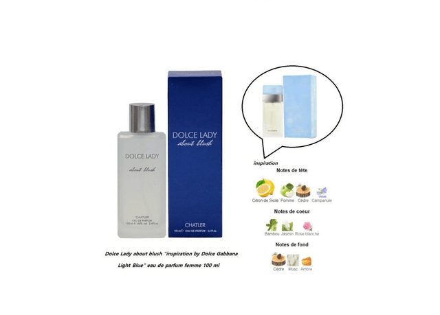 Dolce Lady about blush " inspiration by Dolce Gabbana Light Blue " eau de parfum femme 100 ml