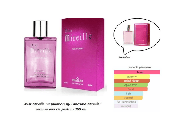 Miss Mireille " inspi L miracle " eau de parfum femme  100 ml 