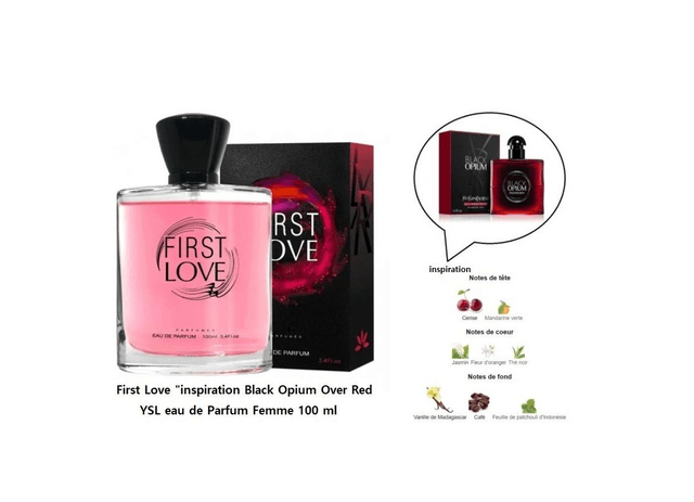 First Love " inspiration Black Opium Over Red YSL " eau de Parfum Femme 100 ml