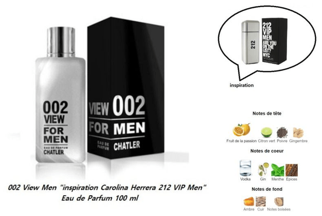 002 View Men "inspiration Carolina Herrera 212 VIP Men" Eau de Parfum 100 ml