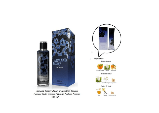 Armand Luxury Black " inspiration Giorgio Armani Code Woman " Eau de Parfum Femme 100 ml