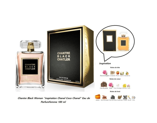 Chantre Black Woman "inspiration Chanel Coco Chanel" Eau de Parfum Femme 100 ml