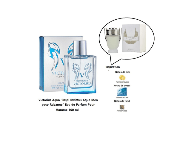 Victorius Aqua "inspi Invictus Aqua Men paco Rabanne" Eau de Parfum Homme 100 ml