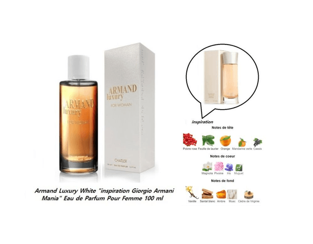 Armand Luxury White " inspiration Giorgio Armani Mania " Eau de Parfum Pour Femme 100 ml
