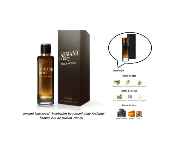 armand luxe proof " inspiration by Armani Code Profumo " homme eau de parfum 100 ml