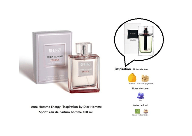 Aura Homme Energy  " inspiration by Dior Homme Sport " eau de parfum homme 100 ml
