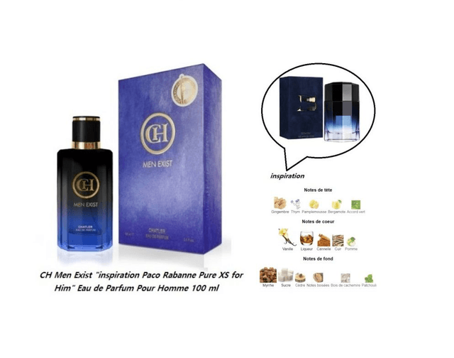 CH Men Exist " inspiration Paco Rabanne Pure XS for Him " Eau de Parfum Pour Homme 100 ml