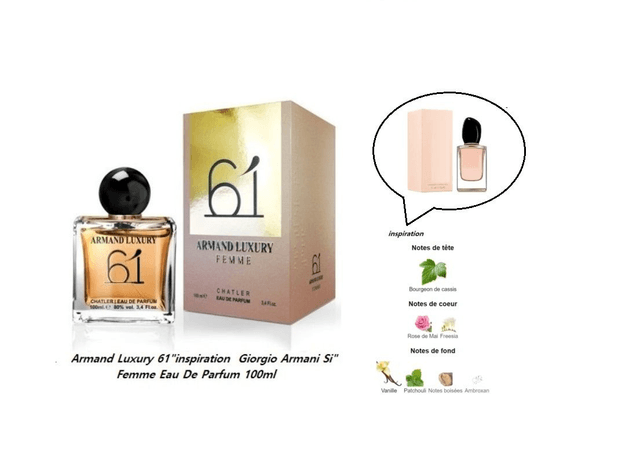 Armand Luxury 61 " inspiration  Giorgio Armani Si " Femme Eau De Parfum 100ml