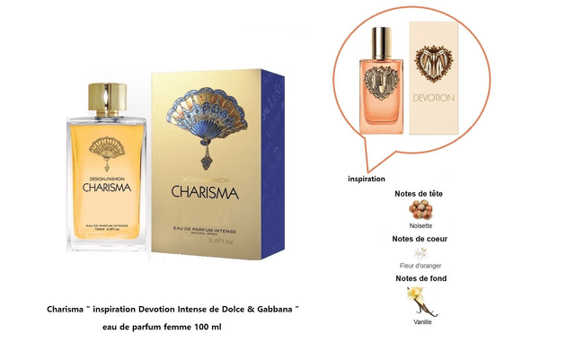Charisma " inspi Devotion Intense de D&G " eau de parfum femme 100 ml