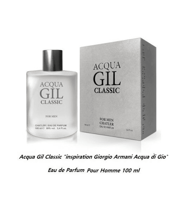 Acqua Gil Classic &quot; inspiration Giorgio Armani Acqua di Gio &quot; Eau de Parfum Pour Homme 100 ml
