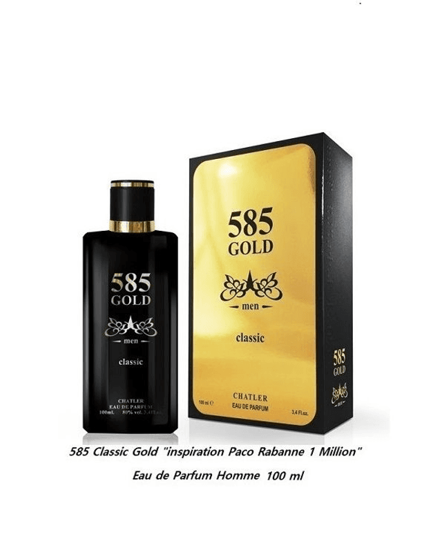 585 Classic Gold &quot;inspiration Paco Rabanne 1 Million&quot; Eau de Parfum Pour Homme 100 ml