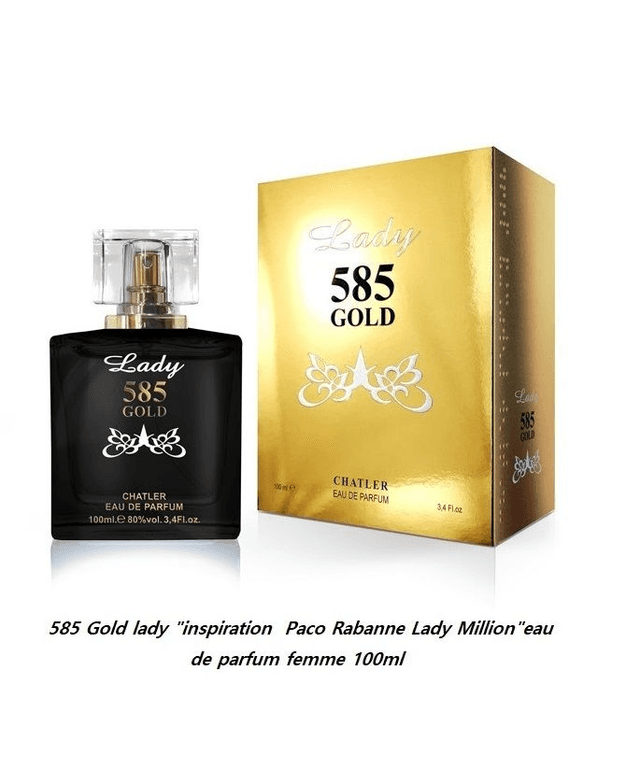 585 Gold lady   &quot; inspiration  Paco Rabanne Lady Million &quot; eau de parfum femme 100ml  