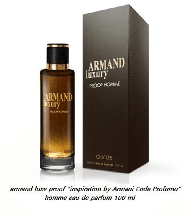 armand luxe proof &quot; inspiration by Armani Code Profumo &quot; homme eau de parfum 100 ml